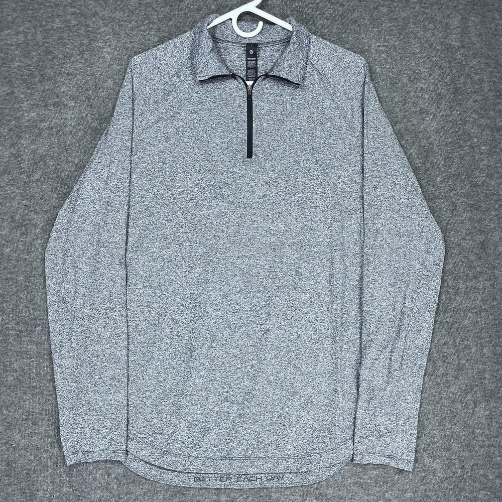 Lululemon Drysense Half Zip Pullover Mens L Gray Lightweight Stretch Pullover
